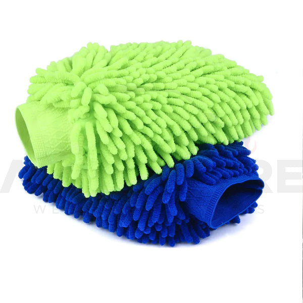 AutozCare Microfiber Car Wash Mitt Cleaning Gloves (Pack of 2)