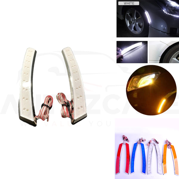 Universal Car Wheel Eyebrow Side Marker Adhesivez | 18 LED Plastic Shell Turn Signal Light - AutozCare Pakistan