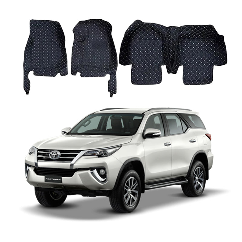 Toyota Fortuner 7D Floor Mats (3PCS) - Model 2016-2021 Best Floor mat | Fortuner Floor | Fortuner Mat | Mix Thread