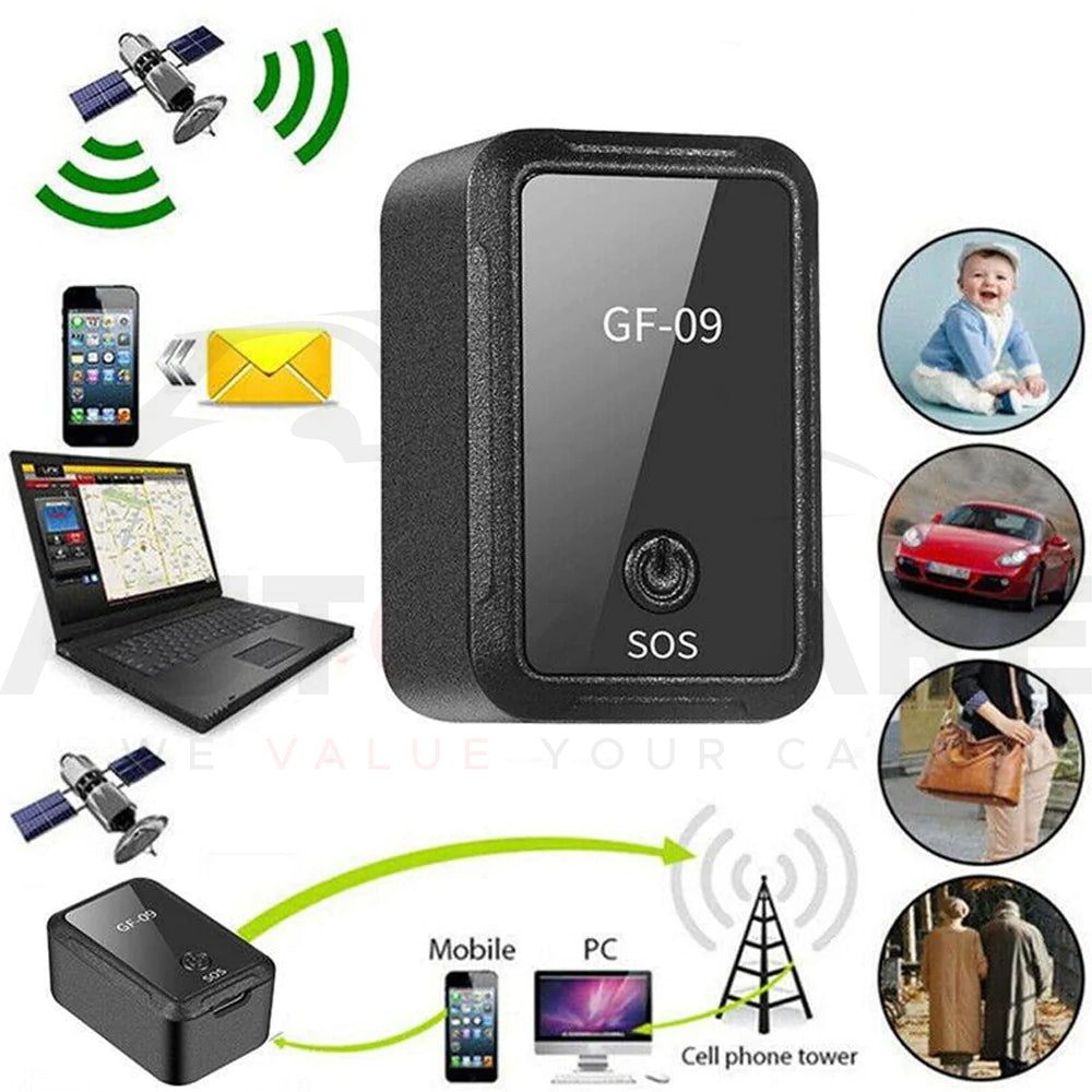 GPS Tracker GF-09 Mini GPS Tracker APP Remote Control Anti-Lost Device GSM GPRS Locator - AutozCare Pakistan