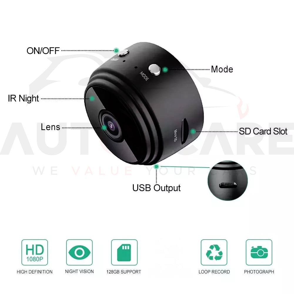 A9 Mini WiFi Camera, 1080P HD Wireless Home Security Camera, Small