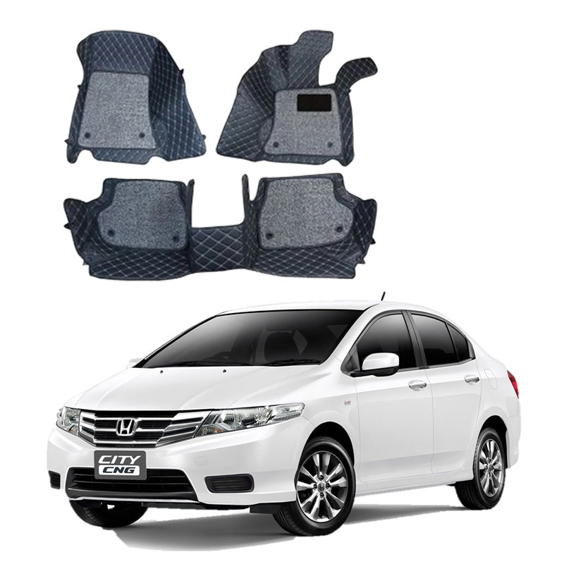 Honda City 9D Custom Floor Mat (Beige) (3 Pcs) - Model 2014-2021 City Best Floor mats | City 9D Floor | City Mat - AutozCare Pakistan