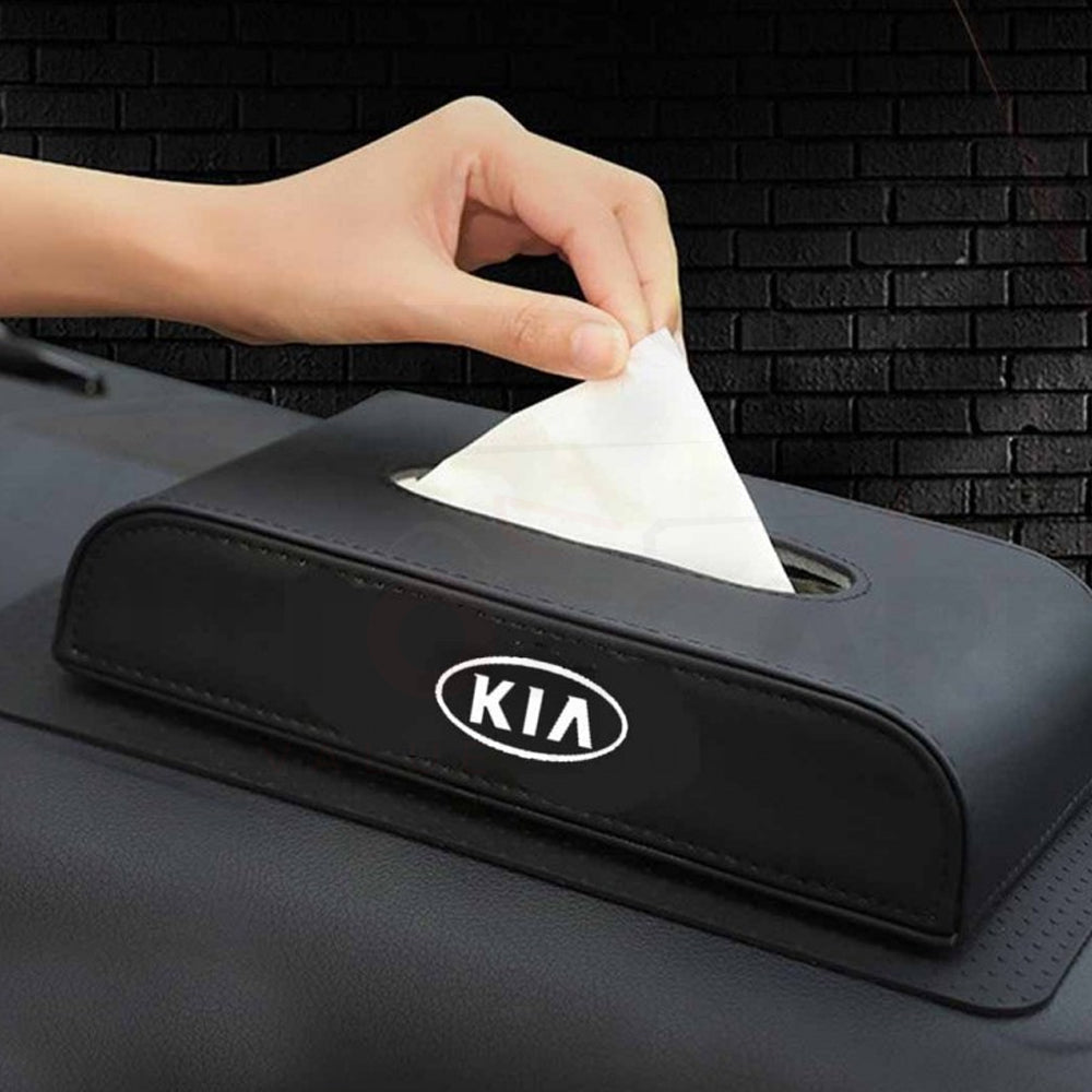 Car Leather Tissue Storage Box Case Auto Paper | Towel Tissue Box Automobile Napkin Paper Holder For car - AutozCare Pakistan