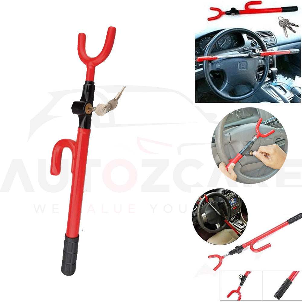 Anti Theft High Security Steering Wheel | Lock Car Crook Locks New - AutozCare Pakistan